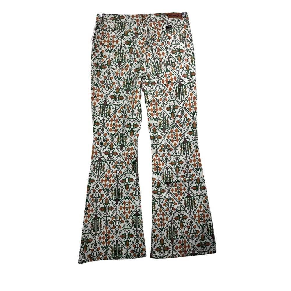 Wrangler High Rise Fierce Flare Jeans Boho Festival Multicolored cow girl sz 31 - Picture 3 of 12